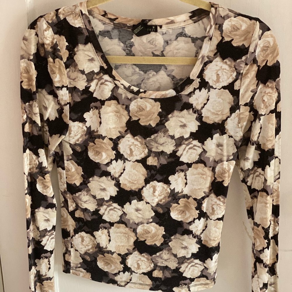 Forever 21 Floral Long-Sleeved Shirt